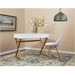 Scranton & Co White Top Vanity Desk with Gold Legs and Hidden Storage