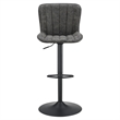 Scranton & Co Adjustable Swivel Stool 2-Pack in Charcoal Faux Leather