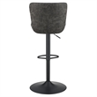 Scranton & Co Adjustable Swivel Stool 2-Pack in Charcoal Faux Leather