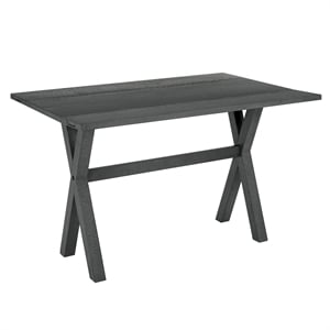 Scranton & Co Farmhouse Flip Top Table in Distressed Washed Gray Solid Wood