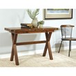Scranton & Co Farmhouse Flip Top Table in Distressed Brown Solid Wood