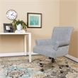 Scranton & Co Scroll Back Office Chair in Mist Fabric with Grey Wood Base