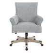 Scranton & Co Scroll Back Office Chair in Mist Fabric with Grey Wood Base