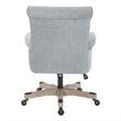 Scranton & Co Scroll Back Office Chair in Mist Fabric with Grey Wood Base