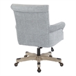Scranton & Co Scroll Back Office Chair in Mist Fabric with Grey Wood Base
