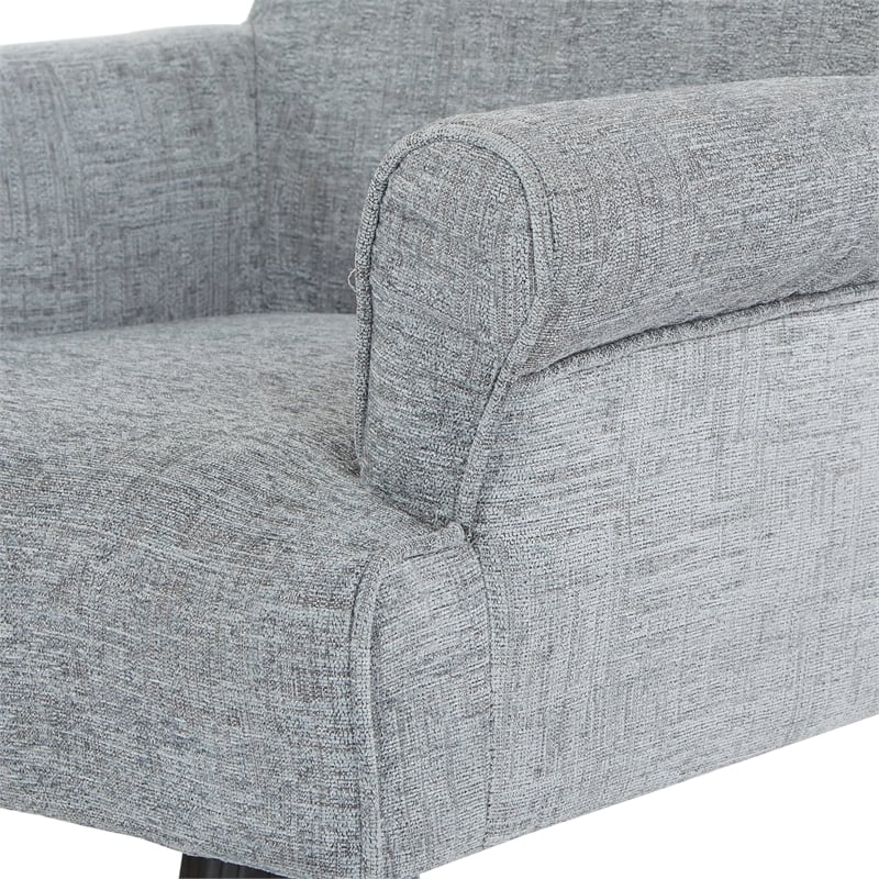 Scranton & Co Scroll Back Office Chair in Mist Fabric with Grey Wood Base