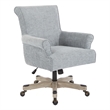 Scranton & Co Scroll Back Office Chair in Mist Fabric with Grey Wood Base