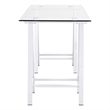 Scranton & Co Clear Glass Top Writing Desk with White Powder-Coated Steel Base