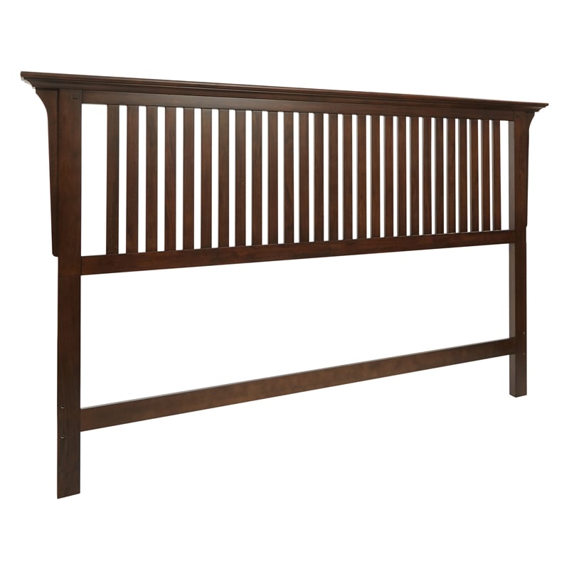 Scranton & Co King Headboard in Vintage Oak Solid Wood with Mission Slat Design