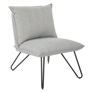 Scranton & Co Accent Chair in Dove Gray Fabric with Black Hairpin Legs