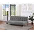 Scranton & Co Convertible Futon Sofa in Gray Fabric with Stainless Steel Frame