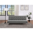 Scranton & Co Convertible Futon Sofa in Gray Fabric with Stainless Steel Frame