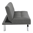 Scranton & Co Convertible Futon Sofa in Gray Fabric with Stainless Steel Frame
