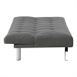 Scranton & Co Convertible Futon Sofa in Gray Fabric with Stainless Steel Frame