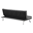 Scranton & Co Convertible Futon Sofa in Gray Fabric with Stainless Steel Frame