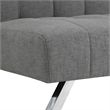 Scranton & Co Convertible Futon Sofa in Gray Fabric with Stainless Steel Frame
