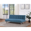 Scranton & Co Convertible Futon Sofa in Blue Fabric with Stainless Steel Frame