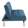 Scranton & Co Convertible Futon Sofa in Blue Fabric with Stainless Steel Frame