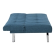 Scranton & Co Convertible Futon Sofa in Blue Fabric with Stainless Steel Frame