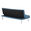 Scranton & Co Convertible Futon Sofa in Blue Fabric with Stainless Steel Frame
