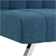 Scranton & Co Convertible Futon Sofa in Blue Fabric with Stainless Steel Frame