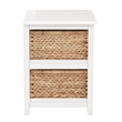 Scranton & Co 2-Tier Storage Unit in White with Natural Seagrass Baskets
