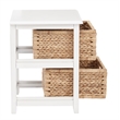 Scranton & Co 2-Tier Storage Unit in White with Natural Seagrass Baskets