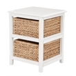 Scranton & Co 2-Tier Storage Unit in White with Natural Seagrass Baskets