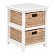 Scranton & Co 2-Tier Storage Unit in White with Natural Seagrass Baskets