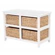 Scranton & Co 2-Tier Storage Tower in White with Natural Seagrass Baskets