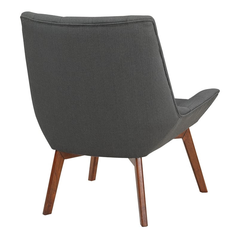 Scranton & Co Charcoal Gray Tufted Accent Chair with Coffee Finish Legs