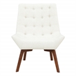 Scranton & Co Linen Cream Tufted Accent Chair with Coffee Finish Legs