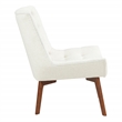 Scranton & Co Linen Cream Tufted Accent Chair with Coffee Finish Legs