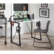 Scranton & Co Light Gray Metal Leg Desk with Power Strip and Accessory Bar