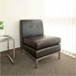 Scranton & Co Espresso Faux Leather Armless Chair Chrome Finished Base