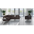 Scranton & Co Espresso Faux Leather Armless Chair Chrome Finished Base