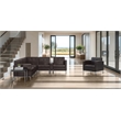 Scranton & Co Espresso Faux Leather Armless Chair Chrome Finished Base