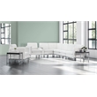 Scranton & Co Armless Chair in White Faux Leather with Chrome Base