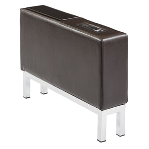 Scranton & Co Center Console with Charging Station in Espresso Faux Leather
