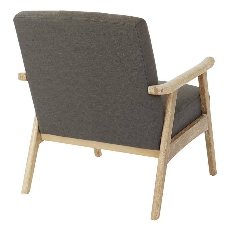 Scranton & Co Mid-Century Armchair in Charcoal Gray with Brushed Wood Frame