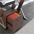 Scranton & Co Mobile File Cabinet in Cherry Red with Glass Top and Metal Z-Frame