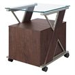 Scranton & Co Mobile File Cabinet in Cherry Red with Glass Top and Metal Z-Frame