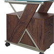 Scranton & Co Mobile File Cabinet in Cherry Red with Glass Top and Metal Z-Frame