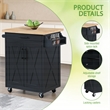 Scranton & Co Farmhouse Kitchen Cart in Black with Butcher Block Top