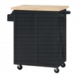 Scranton & Co Farmhouse Kitchen Cart in Black with Butcher Block Top