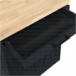 Scranton & Co Farmhouse Kitchen Cart in Black with Butcher Block Top