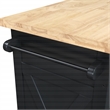 Scranton & Co Farmhouse Kitchen Cart in Black with Butcher Block Top