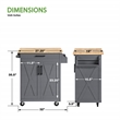 Scranton & Co Farmhouse Kitchen Cart in Grey with Butcher Block Top
