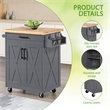 Scranton & Co Farmhouse Kitchen Cart in Grey with Butcher Block Top