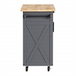 Scranton & Co Farmhouse Kitchen Cart in Grey with Butcher Block Top